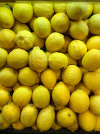 Full frame shot of lemons in market