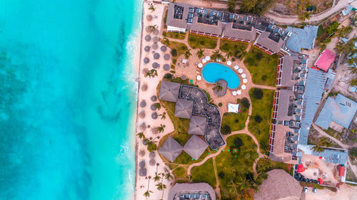 High angle view of beach