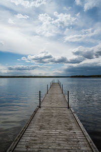 Pier over sea against sky