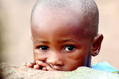 Close-up portrait of cute boy