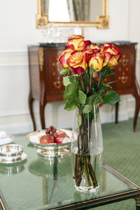 Close-up of vase on table at home
