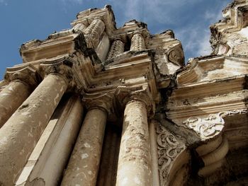 Low angle view of old temple