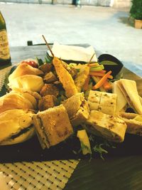 Close-up of food in plate on table