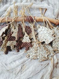 High angle view of dried for sale in market