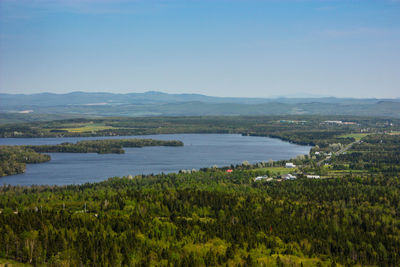 Scenic view of lake against clear sky