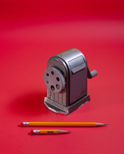 Close-up of telephone booth