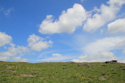 Scenic view of land against sky