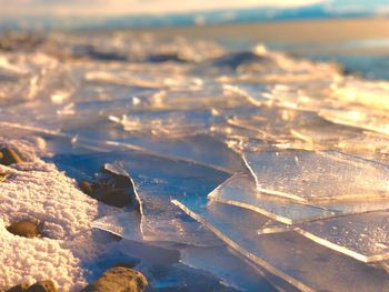 Close-up of snow on land