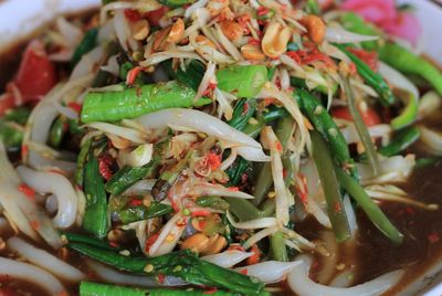 Close-up of vegetables served in plate