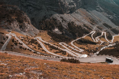 High angle view of road passing through landscape