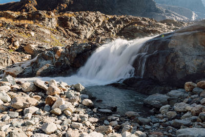 Scenic view of waterfall