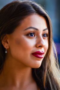 Close-up portrait of a beautiful young woman