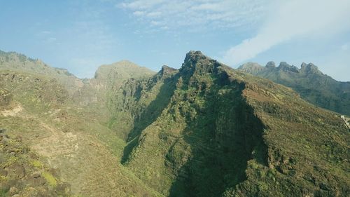 Low angle view of mountain against sky