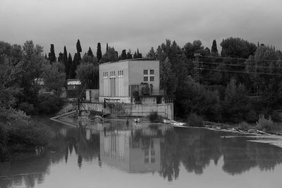 Reflection of built structures in water