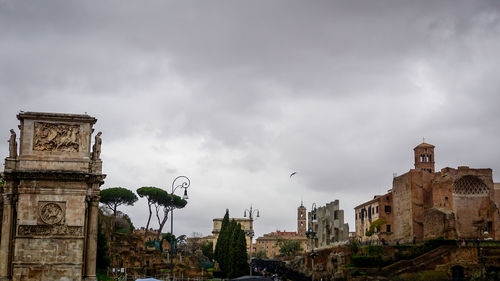 Low angle view of buildings against sky