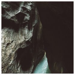 Close-up of rock formation in cave