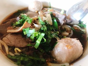 Close-up of food served in plate