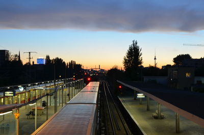 Railroad track at sunset