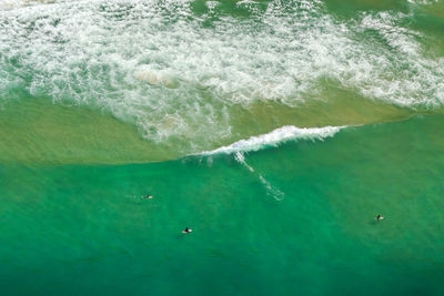 High angle view of sea waves