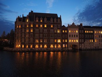 View of illuminated building at night