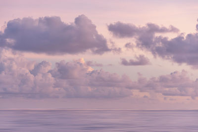 Scenic view of sea against sky at sunset