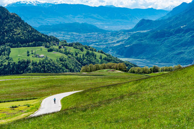 Scenic view of landscape and mountains