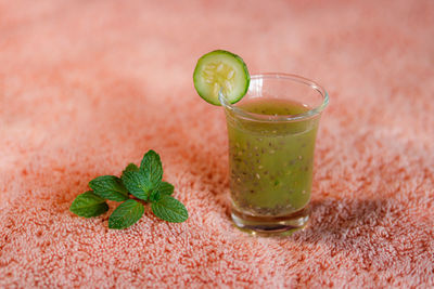 Close-up of drink on glass