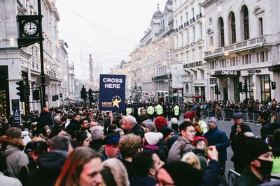 Group of people on city street