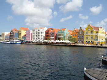 View of buildings in city against sky