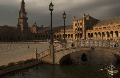 Bridge over river in city