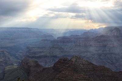 Scenic view of grand canyon against sky during sunset