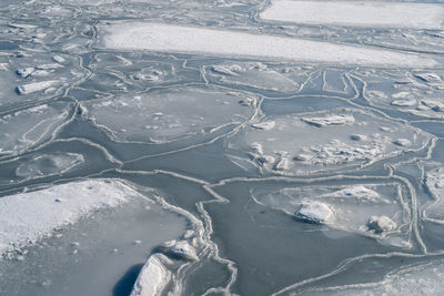 Full frame shot of frozen water