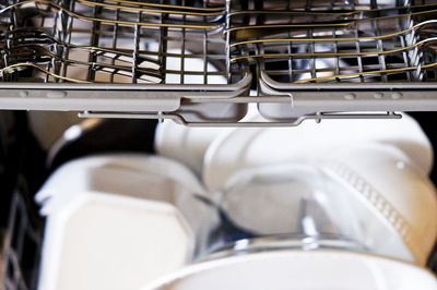High angle view of dishwasher