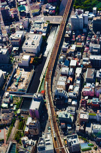 High angle view of cityscape