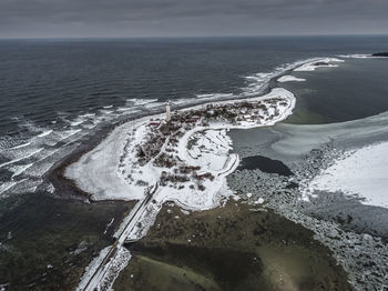 High angle view of sea against sky