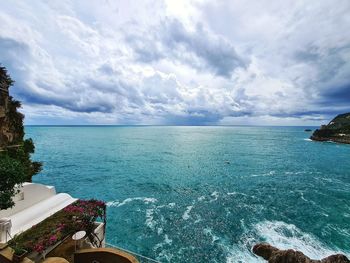 High angle view of sea against sky