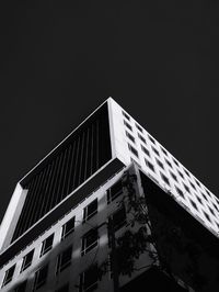 Low angle view of modern building against clear sky