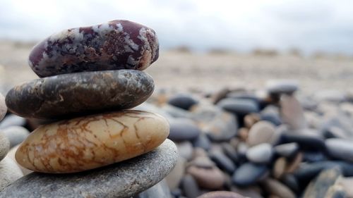 Close-up of stones on rock