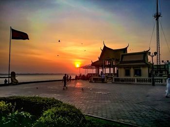 View of sea at sunset