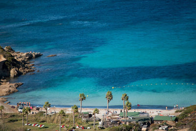 High angle view of beach