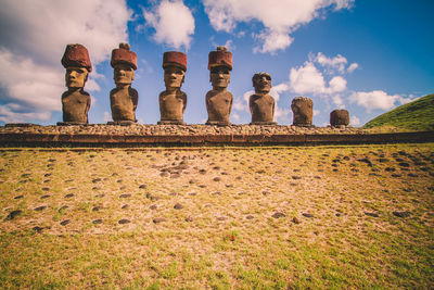 Low angle view of old ruins against sky