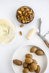 High angle view of food on table