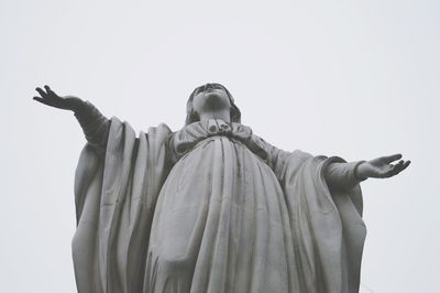 Low angle view of statue against clear sky