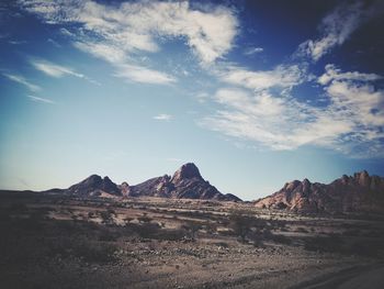 Scenic view of desert against sky