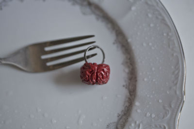High angle view of cake