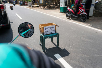 Side view of a man on the road