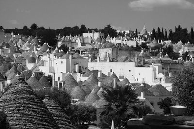 High angle view of townscape against sky