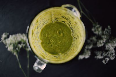 High angle view of blended drink