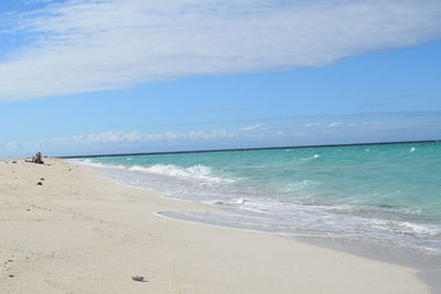 Scenic view of beach against sky