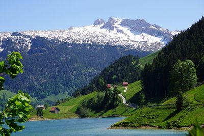 Scenic view of mountains against sky